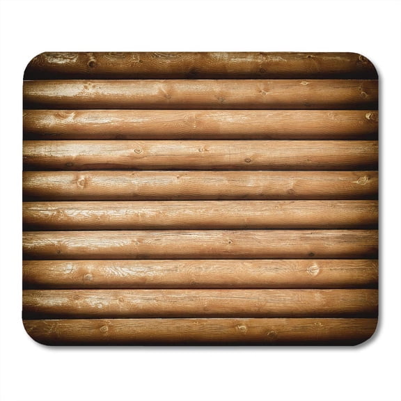 Brown Cabin Wooden Logs Wall Orange Wood Interior Pattern Abstract Mousepad Mouse Pad Mouse Mat 9x10 inch