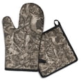 thumbnail image 1 of Brown Camo Deer Tree Pattern Kitchen Oven Mitt and Pot Holder Sets 2 Pcs for Baking, Cooking and Grilling, Heat Resistant Up To 392 °F, 1 of 7