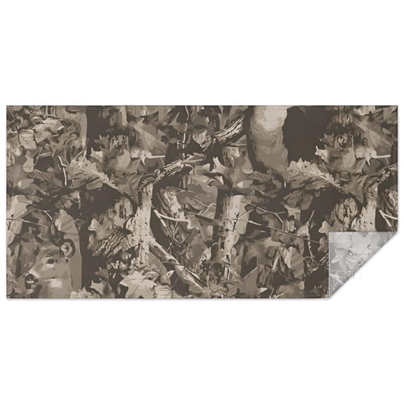 Brown Camo Deer Tree Pattern Rectangle Tablecloth 60"x120",Waterproof Polyester Rectangle Table Cloth, Wipeable Spillproof Polyester Tablecloth for Dining, Camping, Indoor and Outdoor