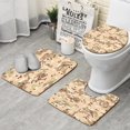 thumbnail image 1 of Brown Camo Speckled Pattern Bathroom Rugs Sets 3 Piece,Toilet Cover Set,Absorbent Non Slip Bathroom Mats Sets with U-Shaped Contour Rug Toilet Rug Set, 1 of 5