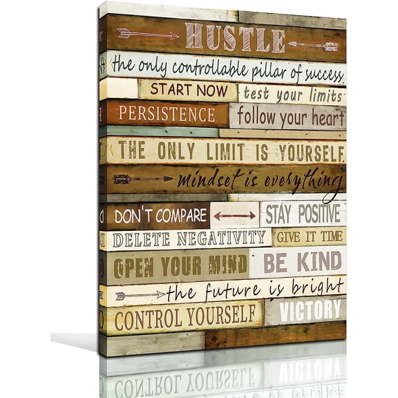 Brown Canvas 1Wall-Decor - Motivational Wall Art For Office - Inspirational Wall Art Decor Ready To Hang Size 12" x 16"