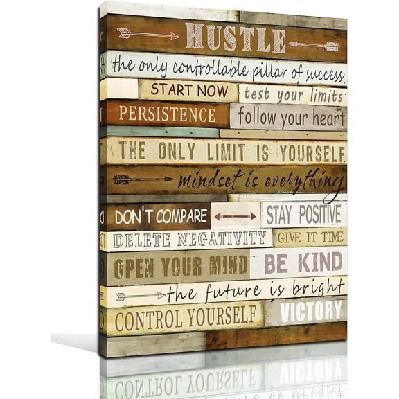 Brown Canvas 1Wall-Decor - Motivational Wall Art For Office - Inspirational Wall Art Decor Ready To Hang Size 12" x 16"