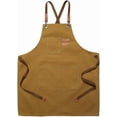 thumbnail image 1 of Brown Canvas Cotton Apron Back Straps Adjustable With Large Tool Pockets Dark Goldenrod Utility Work Cloth Aprons for Home Kitchen Cooking Garden Artist Restaurant Diy Craft Supply 1pc, 1 of 9