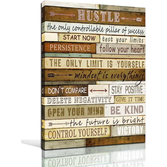 Brown Canvas Wall-Decor - Motivational Wall Art For Office - Inspirational Wall Art Decor Ready To Hang Size 12" x 16"