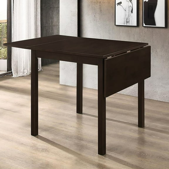 Brown Cappuccino Wood Dining Table With Modern Silhouette Warm Color For Small Spaces