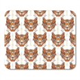 thumbnail image 1 of Brown Caracal Lynx Wild Cat Heads Ethnic Tribal Patterned Mousepad Mouse Pad Mouse Mat 9x10 inch, 1 of 3