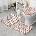thumbnail image 1 of Brown Cartoon Bigfoot and Heart Pattern Bathroom Rugs Sets 3 Piece,Toilet Cover Set,Absorbent Non Slip Bathroom Mats Sets with U-Shaped Contour Rug Toilet Rug Set, 1 of 5