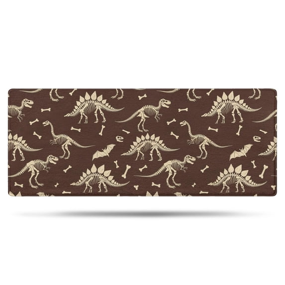 Brown Cartoon Dinosaurs Fossils Pattern Bathroom Rugs Mat,Non Slip Microfiber Bathroom Rug,Rubber Backing,Soft Bathroom Mats for Bathroom Floor,Tub and Shower,60x24in(150x60cm)