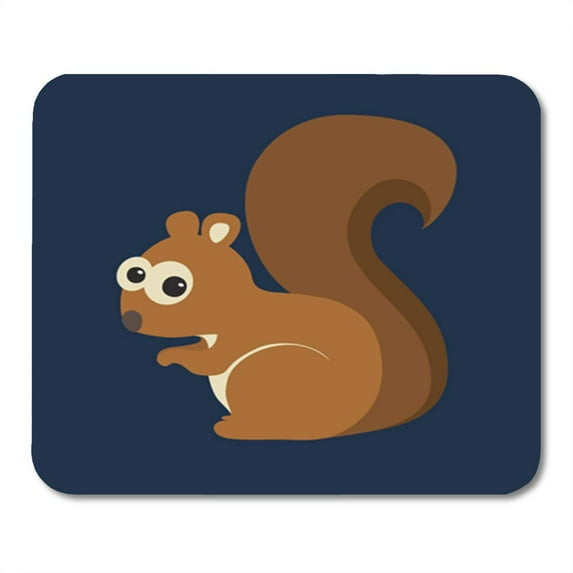 Brown Cartoon of Funny Squirrel on Blue Chipmunk Adorable Mousepad Mouse Pad Mouse Mat 9x10 inch