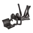 thumbnail image 1 of Brown Cast Iron Abstract Couple Reading Book Together Sculpture - Tabletop Figurine For Desks or Shelves, 1 of 9