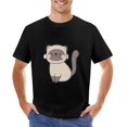 thumbnail image 1 of Brown Cat Men’s T-Shirt 100% Cotton Casual Short Sleeve Tops Gift Tee Black L, 1 of 2