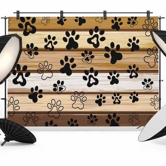 Brown Cat Paw Print Backdrop for Photography,Fabric Photo Background ...