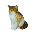 thumbnail image 1 of Nifao Brown Cat Sitting Bronze Statue, Charming for Cat Lovers – Home Decor Sculpture, 12"L x 10"W x 14"H, 1 of 11
