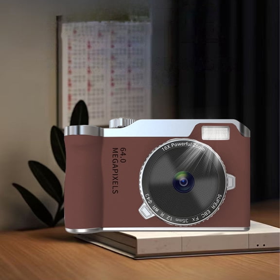 Brown Ccd High Definition Macro Digital Camera Featuring 2.3-Inch Screen 16X Autofocus Dual Front And Rear Lenses Portable And User-Friendly Ideal For Student Use And Daily Photography Wit