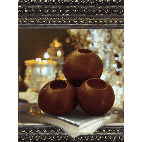 Skye's Creations Brown Ceramic Candle Holder Set of 3