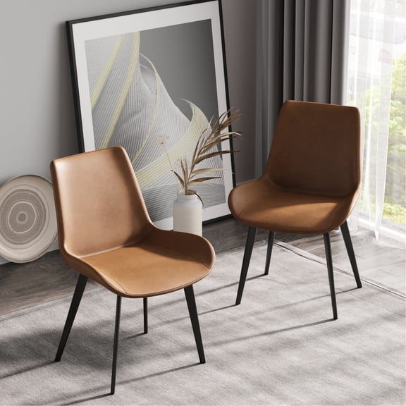 Brown Chair with Black Legs - Comfortable Seat Design - Balcony or Table - 4 Chairs Pack