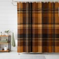 thumbnail image 1 of Brown Checked Shower Curtains for Bathroom, Farmhouse Tan Brown Buffalo Plaid Waterproof Fabric Shower Curtain, Decorative Bathroom Curtain for Bathtub, 72"x84", No Hooks Included, 1 of 9