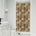 thumbnail image 1 of Brown Checker Sunflower Pattern Shower Curtain 36"x72" ,Bathroom Decorative Shower Curtains Set with 12 Hooks,Modern Waterproof Washable Shower Curtain, 1 of 6