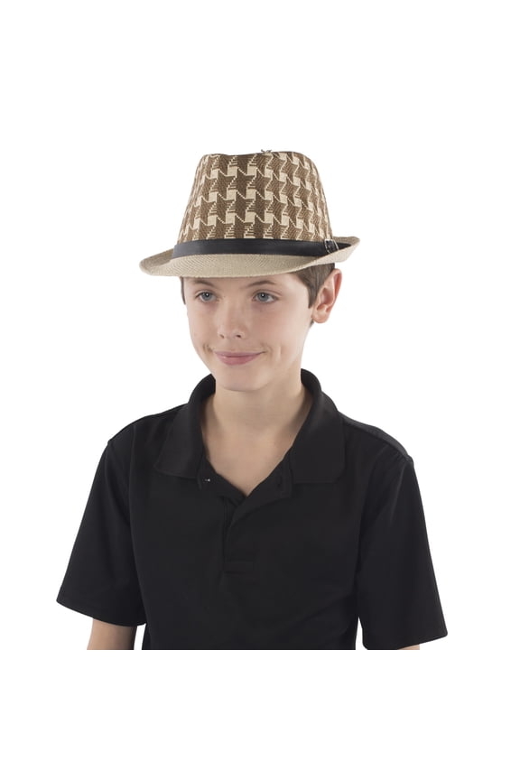 Brown Checkerboard Fedora