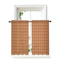 thumbnail image 1 of Brown Checkered Curtains 45 Inch Length,Sheer Curtains for Bedroom Living Room Window Farmhouse Modern Minimalist Line Grid Points Short Kitchen Curtains Drapes for Small Half Window 42"x45" 2 Panels, 1 of 7