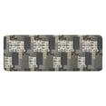 thumbnail image 1 of Brown Checkered Geometric and Floral Pattern Kitchen Rug Mat,Kitchen Runner Rugs Non Skid Washable,Decorative Kitchen Floor Mats for Kitchen,Sink,Laundry,17"x47.2", 1 of 7