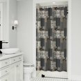 thumbnail image 1 of Brown Checkered Geometric and Floral Pattern Shower Curtain 36"x72" ,Bathroom Decorative Shower Curtains Set with 12 Hooks,Modern Waterproof Washable Shower Curtain, 1 of 6