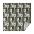 thumbnail image 1 of Brown Checkered Geometric and Floral Pattern Square Tablecloth,Waterproof Square Table Cover,Wipeable Spillproof Washable Table Cover for Home Kitchen Party Decor 52"x52"(132x132cm), 1 of 6