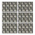 thumbnail image 1 of Brown Checkered Geometric and Floral Pattern Summer Placemats Table Placemats Set Of 6-Linen Kitchen Washable Placemats Table Mats 11.8"x17.7" Non-Slip Heat Resistant, 1 of 5