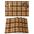 thumbnail image 1 of Brown Checkered Placemats Set of 6 Modern Farmhouse Brwon Buffalo Plaid Place Mats Indoor Wipeable Table Mats Washable Cloth Dining Table Placemats for Kitchen Holiday Party Home Decor 13x19 Inch, 1 of 9