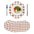 thumbnail image 1 of Brown Checkered Round Placemats Set of 6 for Dinning Tables,Heat-proof Braided Table Mats 15 Inch,Farmhouse Buffalo Plaid Washable Place Mat for Kitchen Restaurant Party Decor Supplies Table Setting, 1 of 9
