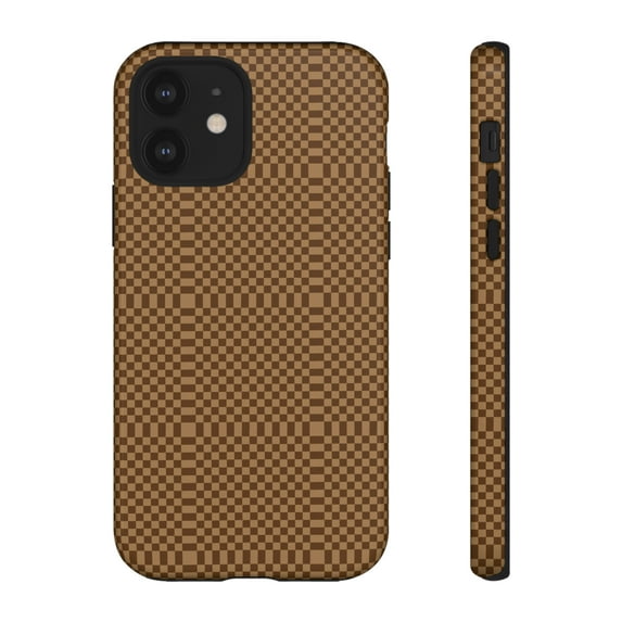 Brown Checkered Shape Tough iPhone 15 Case-iPhone 14-iPhone Case-iPhone