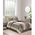 thumbnail image 1 of Brown Cheetah Leopard Zebra Safari Animal Prints Reversible King Comforter Set (8 Piece Bed in A Bag), 1 of 2