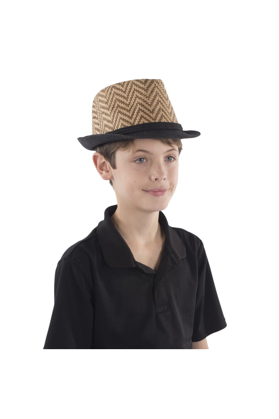 Brown Chevron Fedora