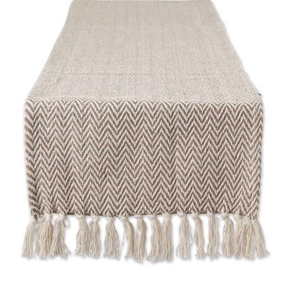 Brown Chevron Handloom Table Runner 15x72