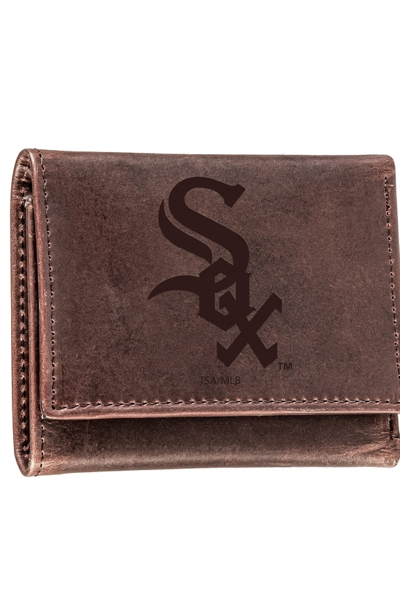 Brown Chicago White Sox Tri-Fold Leather Wallet