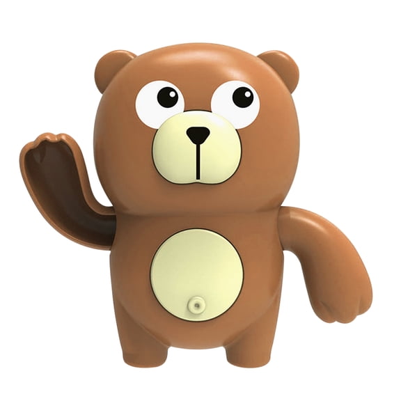 Brown Children Beach Bath Toy Wind Up Swimming Wagging Tail Rotating Bear For Kids Pool Outdoor Fun Playtime Activity