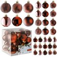 thumbnail image 1 of Brown Christmas Ball Ornaments for Christams Decorations - 36 Pieces Xmas Tree Shatterproof Ornaments with Hanging Loop for Holiday and Party Deocation (Combo of 6 Styles in 3 Sizes), 1 of 7