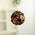 thumbnail image 1 of Brown Christmas Balls Ornaments 3.15 Inch Christmas Hanging Baubles Glitter Ball Ornaments for Christmas Tree, Holiday Wedding Party Centerpiece Decor, 1 of 6