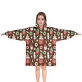 thumbnail image 1 of Brown Christmas Dessert Pattern Blanket Hoodies for Kids 6-13YR Oversize Wearable Blanket Hoodies for Boys Girls Teens, 1 of 7