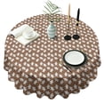 thumbnail image 1 of Brown Christmas Gingerbread Pattern Round Tablecloth 60"x60",Wrinkle Wipeable Table Cloth for Kitchen Dining Room Picnic Patio Party, 1 of 6