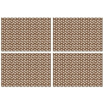 Brown Christmas Gingerbread Pattern Summer Placemats Table Placemats Set Of 4-Linen Kitchen Washable Placemats Table Mats 11.8"x17.7" Non-Slip Heat Resistant