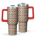 thumbnail image 1 of Brown Christmas Gingerbread Pattern Tumbler with Handle and Lid,40oz Double Wall Vacuum Insulated Tumbler,Cups Gift for Women and Men, 1 of 7