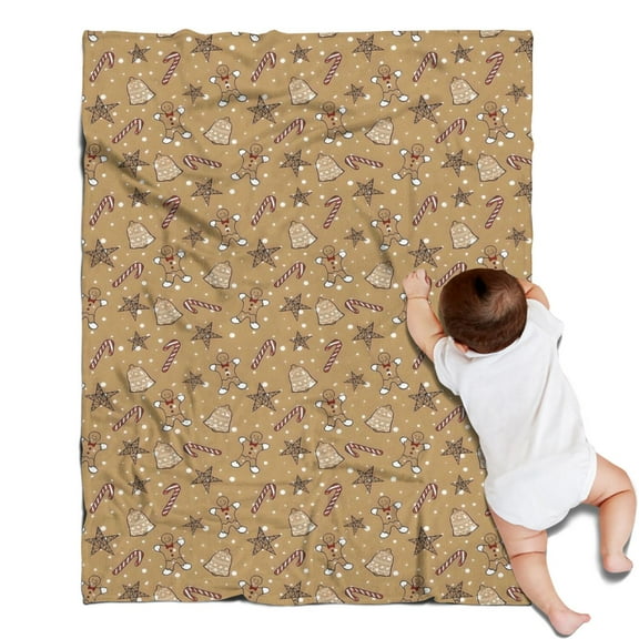 Brown Christmas Pattern Blanket,Comfortable Soft Flannel Throw Blanket,All Season,Warm Lightweight Blankets for Sofa Bed Couch Living Room Chair,30"x40"