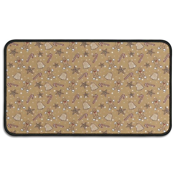 Brown Christmas Pattern Door Rugs,Washable Non Slip Door Mats Indoor,Decorative Door Mats,Entry Mat Indoor for Entrance,Bedroom,Kitchen,Bathroom,30"x17"