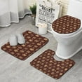 thumbnail image 1 of Brown Christmas Snowflake Pattern Bathroom Rugs Sets 3 Piece,Toilet Cover Set,Absorbent Non Slip Bathroom Mats Sets with U-Shaped Contour Rug Toilet Rug Set, 1 of 5