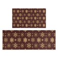 thumbnail image 1 of Brown Christmas Snowflake Pattern Kitchen Rugs Sets Of 2,Anti Fatigue Kitchen Mat Rugs Non Slip Washable,Decorative Kitchen Floor Mats for Kitchen,Sink,Laundry,17"x30"+17"x47", 1 of 7