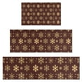 thumbnail image 1 of Brown Christmas Snowflake Pattern Kitchen Rugs Sets Of 3,Kitchen Runner Rugs Non Skid Washable,Decorative Kitchen Floor Mats for Kitchen,Sink,Laundry,17"x30"+ 17"x47" + 17"x59", 1 of 6