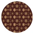 thumbnail image 1 of Brown Christmas Snowflake Pattern Round Fitted Tablecloth with Elastic Edge,Dining Table Cover Waterproof,Outdoor Round Tablecloth for Camping,Dining,Indoor and Outdoor, 1 of 7