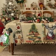 thumbnail image 1 of Brown Christmas Tablecloth,Snowman Table Cloth,Checkered Table Cover for Dining Kitchen Decor Party,60x84, 1 of 5