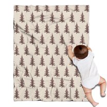 Brown Christmas Tree Pattern Blanket,Comfortable Soft Flannel Throw Blanket,All Season,Warm Lightweight Blankets for Sofa Bed Couch Living Room Chair,30"x40"